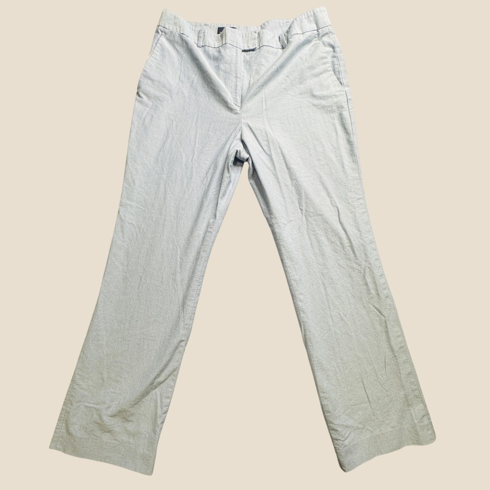 Brooks Brothers Dress Pants Womens 14 Caroline Fit Blue Oxford Cotton Trousers